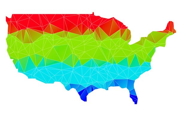 Карта США геометрическая многоугольная конструкция Векторная иллюстрация
 - Вектор,изображение