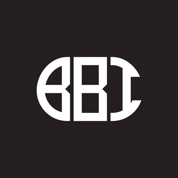 Design de logotipo de letra BBI em fundo preto. BBI  - Vetor, Imagem