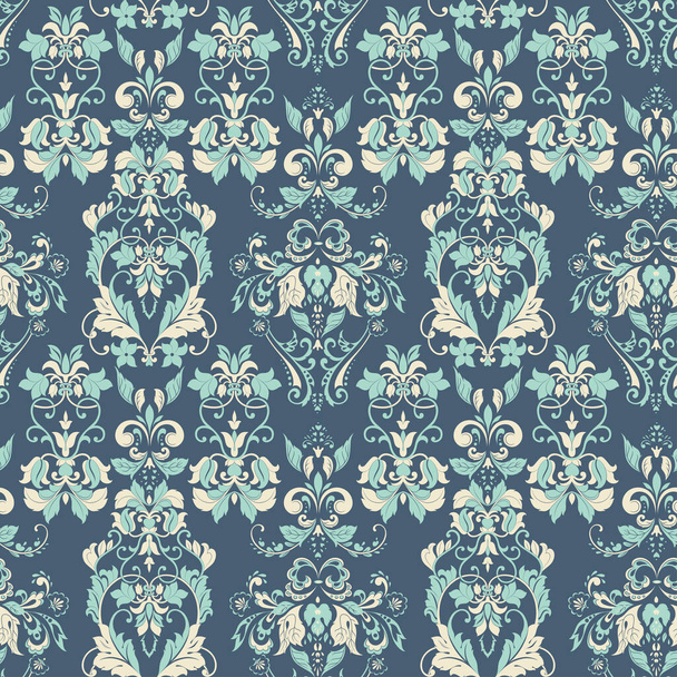 vintage floral seamless patten. Classic Baroque wallpaper. seamless vector background - Wektor, obraz