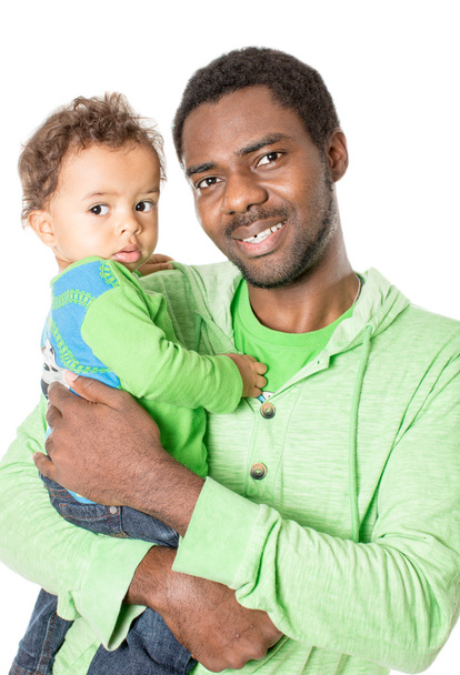 Happy black father and child boy - Foto, afbeelding