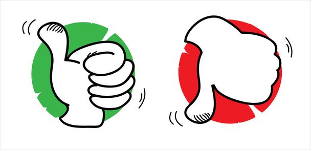 Thumbs up and down - Vector, Image