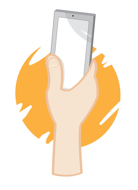Hand mobile - Vector, Image