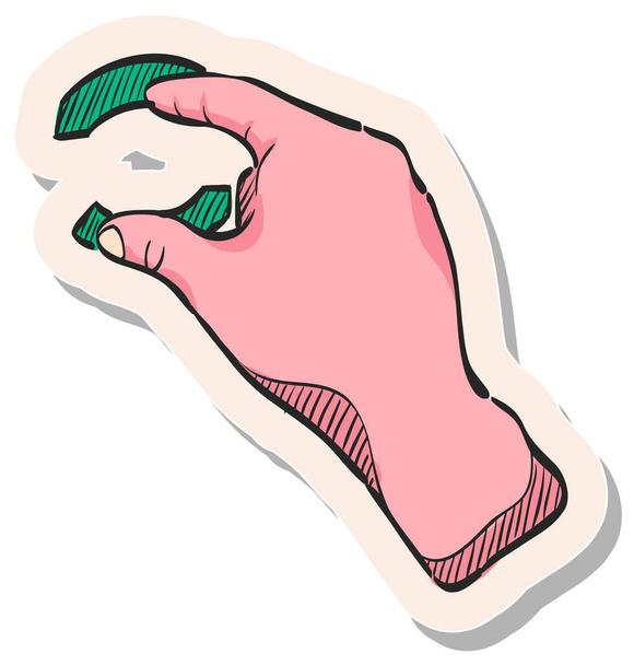 Icono de gesto dedo touchpad dibujado a mano en la ilustración vectorial estilo pegatina - Vector, imagen