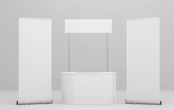 Promo Exhibition Display Stand Mockup 3D Rendering - Фото, зображення
