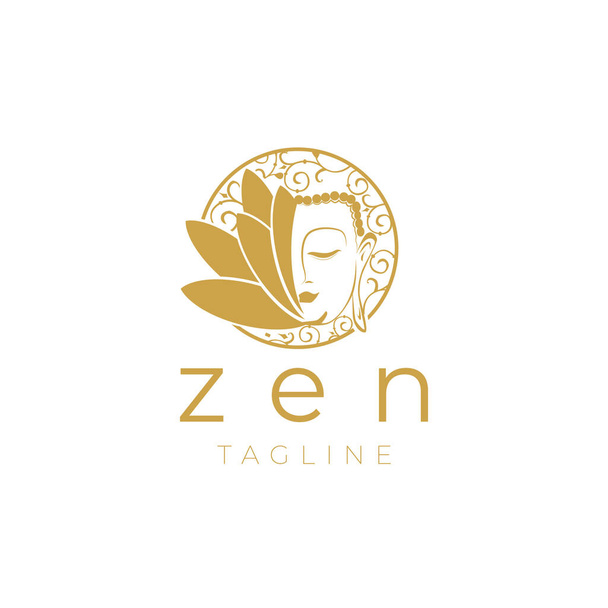 Plantilla de diseño de logotipo de Monograma Zen Buddha - Vector, Imagen