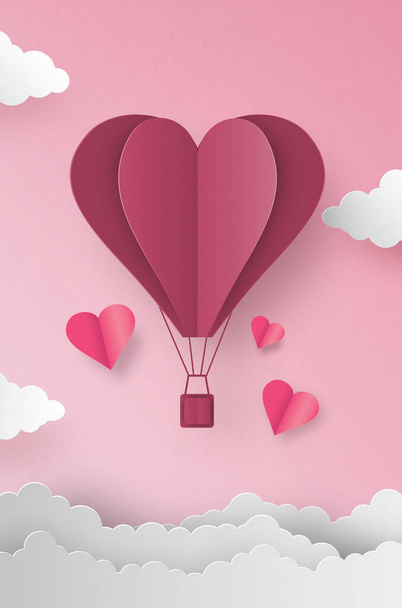 Herzen aus Papier auf rosa Hintergrund - Foto, Bild