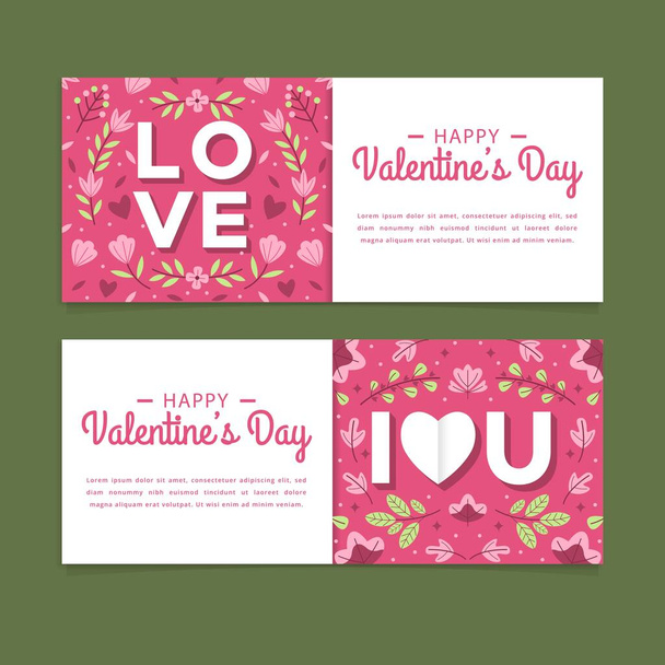 cute valentine day card template design vector illustration - Vettoriali, immagini