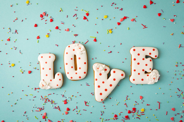 Sweet holiday love concept background letters - Фото, изображение