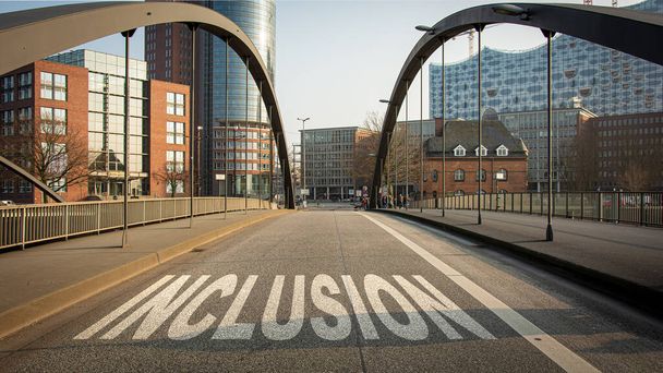Straat teken de richting van inclusie - Foto, afbeelding