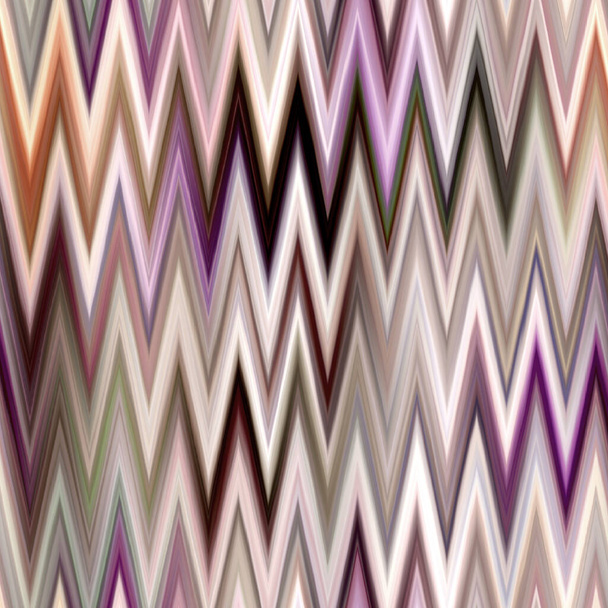 Indonesia espacio teñido patrón ikat gradiente. Efecto zig zag abigarrado y colorido sin costuras. Retro 1970 s moda impresión fondo - Foto, imagen