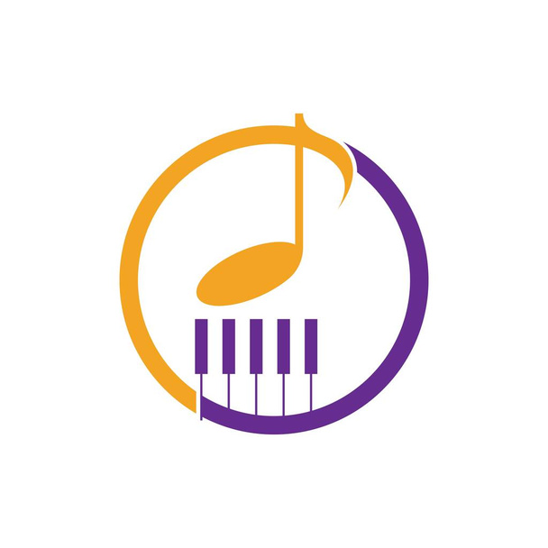 klasické Piano Logo ilustrační design šablony - Vektor, obrázek