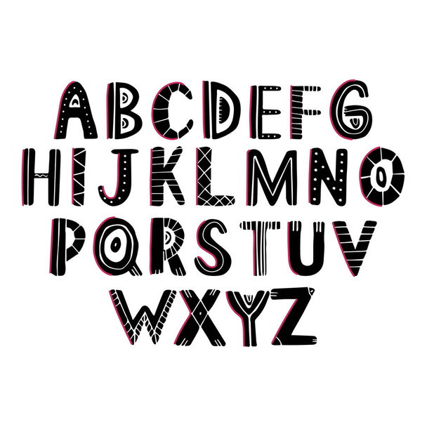 Trendy letters of English alphabet on background - Vetor, Imagem