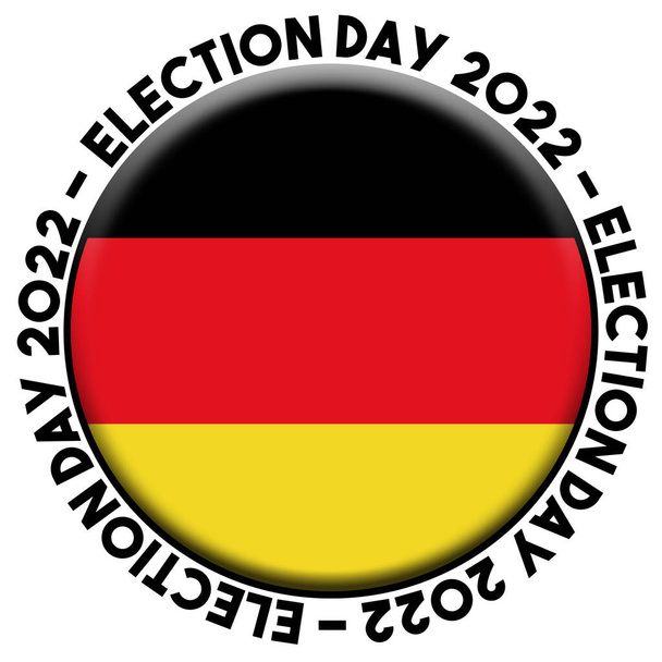 Duitsland Verkiezingsdag 2022 Circulair Vlaggenconcept - 3D Illustratie - Foto, afbeelding
