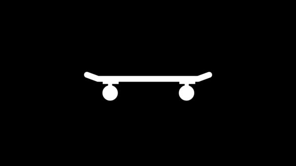 黒の背景にグリッチスケートボードのアイコン。ビデオプロジェクト用のクリエイティブな4k映像. - 映像、動画