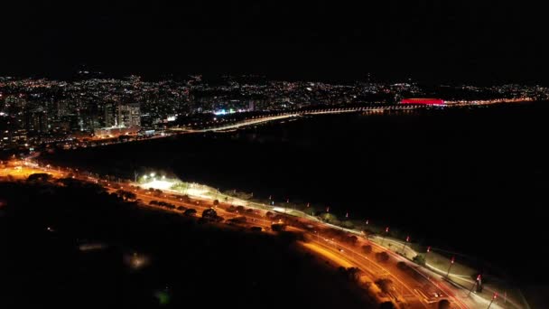 Night scape of Porto Alegre cityscape Brazil Бразильський міський ландшафт. Будинки в центрі міста Порту - Алегре, штат Ріу - Гранді - ду - Сул (Бразилія).. - Кадри, відео