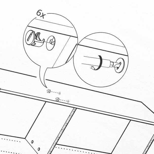  Instructions for assembling furniture with all existing individual parts                               - Photo, Image