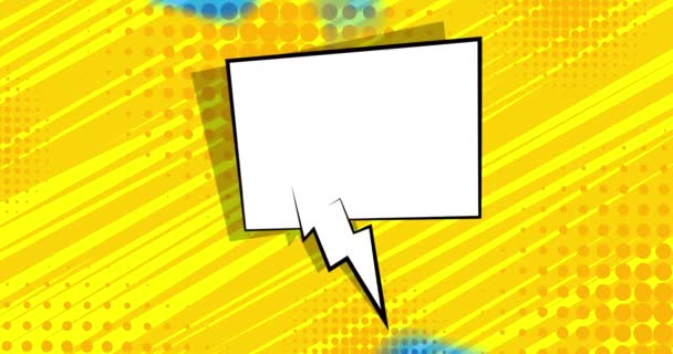 Comic Book Speech Bubble Background. Cartel de movimiento. 4k animados cómics en movimiento, cambiando elementos, fondos de pantalla. Fondo de estilo de arte pop retro. - Metraje, vídeo