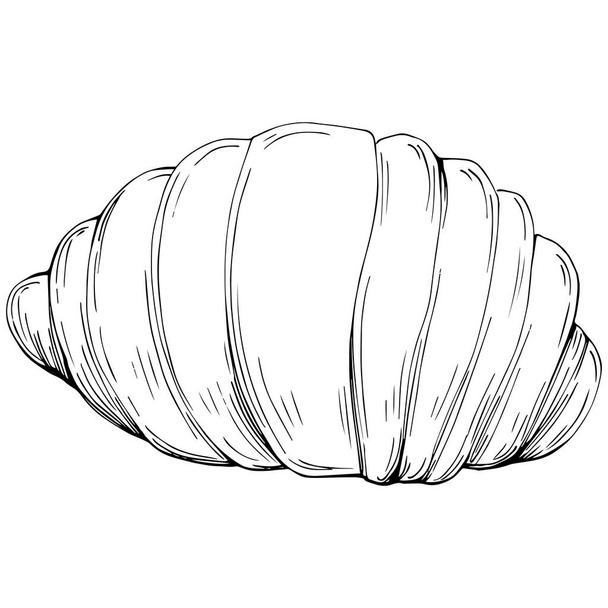 Croissant hand drawn illustration - Vettoriali, immagini