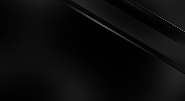 3d estilo fundo preto com camadas geométricas. Papel de parede futurista escuro abstrato. Elegante pano de fundo listras brilhantes. Projeto de modelo geométrico para cartaz, brochura, apresentação, site. - Foto, Imagem