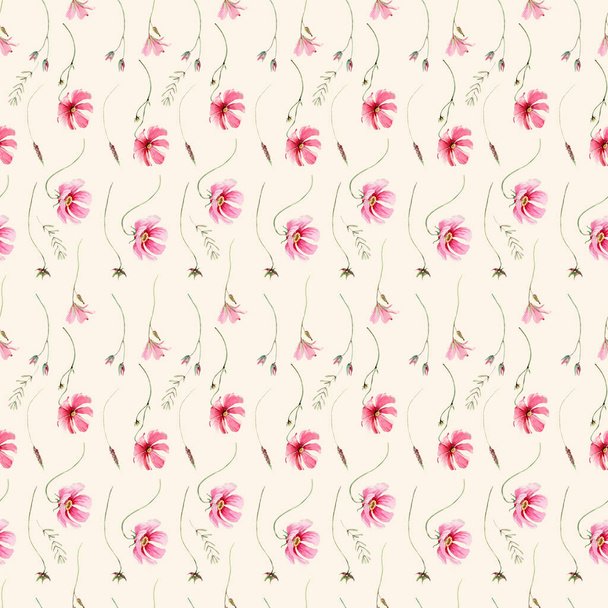 watercolor flowers seamless pattern. Watercolour decoration pattern. Perfect for wallpaper, fabric design, wrapping paper, digital paper. - Foto, Imagem