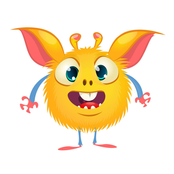 Cute cartoon monster with big eyes. Vector funny monster character - Διάνυσμα, εικόνα