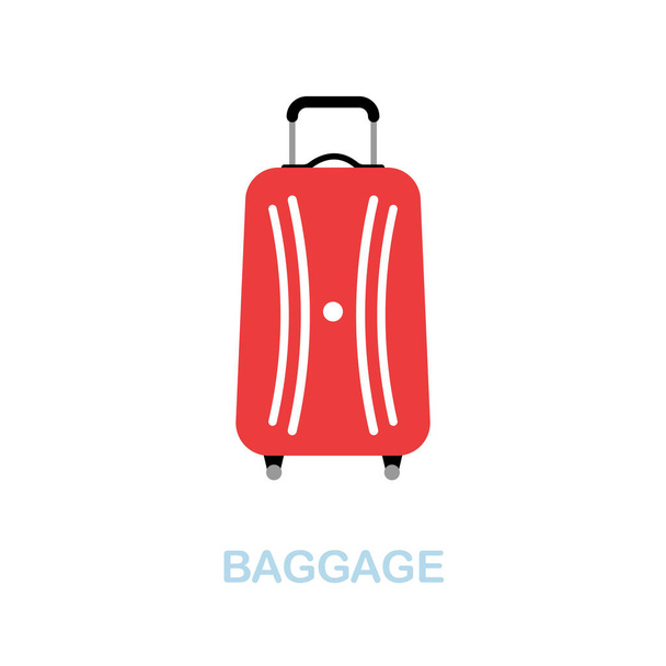 Baggage flat icon. Colored element sign from airport collection. Flat Baggage icon sign for web design, infographics and more. - Wektor, obraz