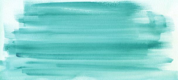 Абстрактний зелений бірюзовий акварельний пензлик ілюстрація художній папір шаблон - Creative Aquarelle розфарбований, ізольований на білому тлі, полотно для дизайну, ручний малюнок
 - Фото, зображення