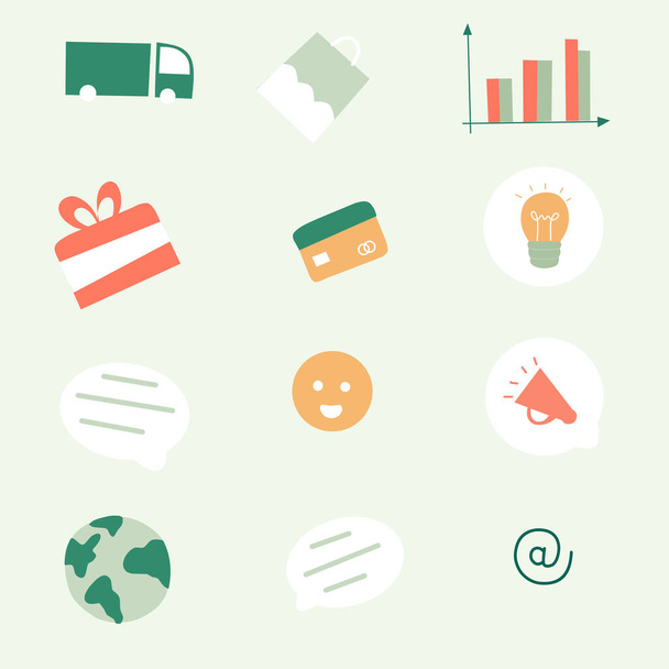 Flat sale icons for report design. Business vector icon. - Διάνυσμα, εικόνα