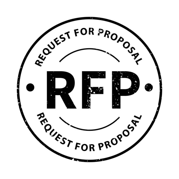 RFP - акроним запроса предложений, история бизнес-концепции - Вектор,изображение