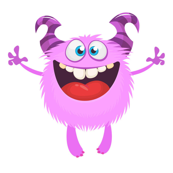 Cute cartoon monster character. Vector Halloween illustration - Vector, imagen