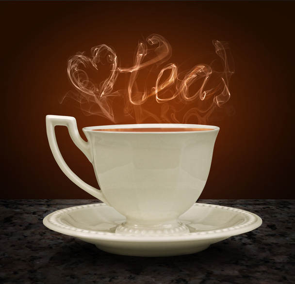 Tasse de thé et de cœur et d'amour avec une paire de thé. Graphique conceptuel
 - Photo, image