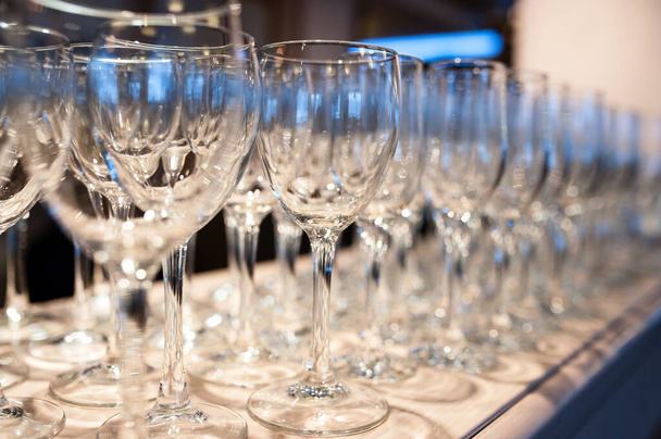 Composition of empty glasses for champagne - Φωτογραφία, εικόνα