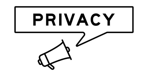 Icono de megáfono con burbuja de voz en la privacidad de la palabra sobre fondo blanco - Vector, imagen