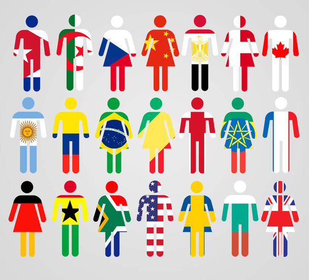 So different, yet all the same. Representations of people with different nationalities. - Photo, Image