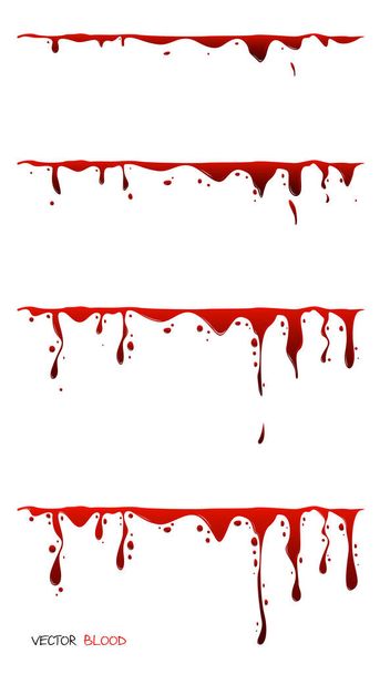 Blood. Streams of red liquid. Animation sprites. Animation for game. Vector - Вектор,изображение