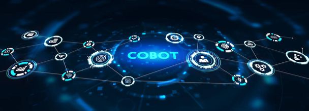 Concept industriële automatiseringstechnologie Collaboratieve robot, cobot. 3d illustratie - Foto, afbeelding