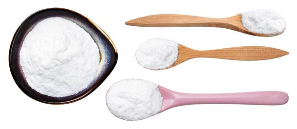 conjunto de vários açúcares dextrosos isolados sobre fundo branco - Foto, Imagem