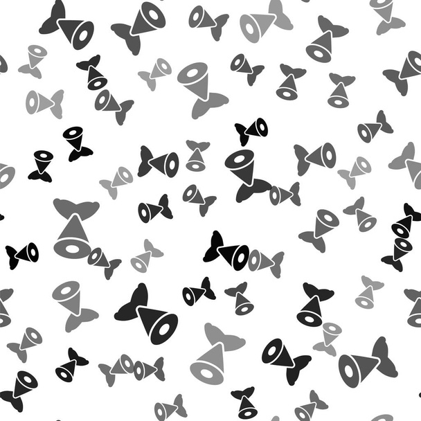 Black Fish tail icon isolated seamless pattern on white background.  Vector. - Vecteur, image