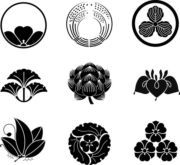 Japán családi címerek 10 - Vektor, kép