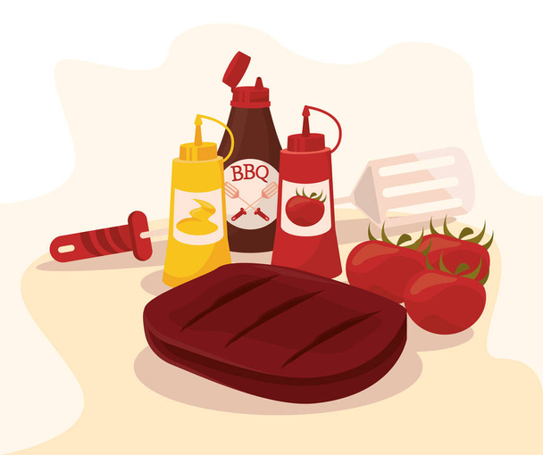 grill bbq party food - Vector, Image