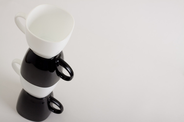 Four Coffee Mugs Design With Copyspace - Fotoğraf, Görsel