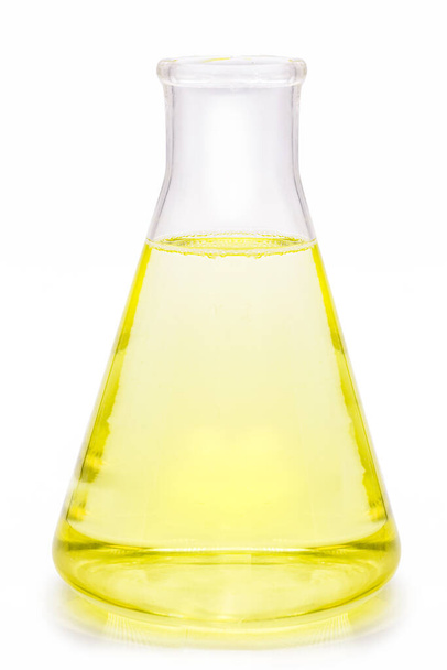 flask with sodium chlorite, chemical compound of chemical formula NaClO. Used in the sugar and alcohol segment and water treatment and disinfection. - Φωτογραφία, εικόνα