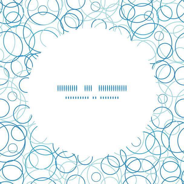 Vector abstract blue circles circle frame seamless pattern background - Vector, Imagen