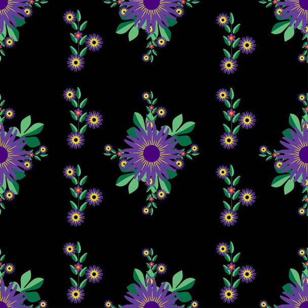 Flowers Pattern template, is a professional, modern, colored ,seamless and elegant for your designs ,background  and as a texture Fully layered , well organized and editable - Vetor, Imagem