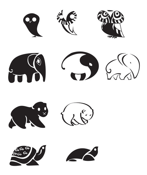 Collection of animal emblems - Vektör, Görsel