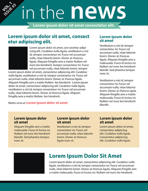 Newsletter template layout - Vector, Image