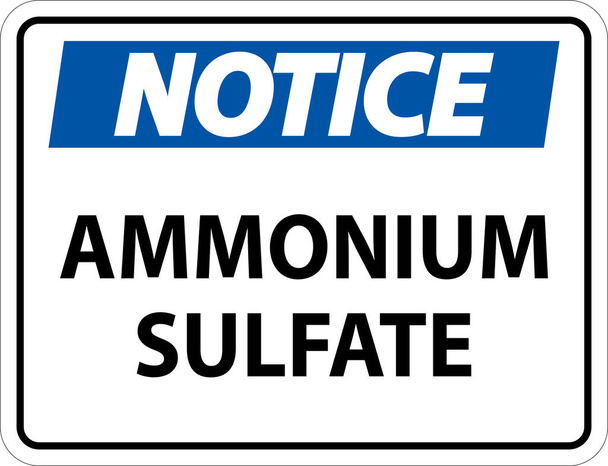 Notice Ammonium Sulfate Symbol Sign On White Background - Vector, Image