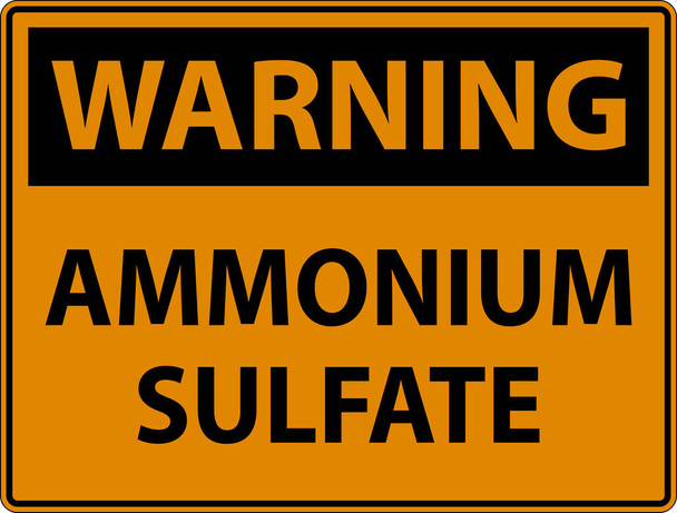 Avertissement Signe de symbole de sulfate d'ammonium sur fond blanc - Vecteur, image