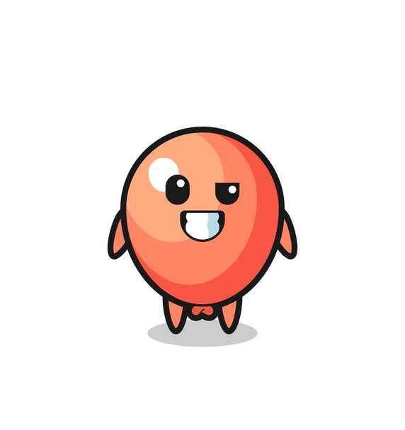 mascotte de ballon mignon avec un visage optimiste, design mignon - Vecteur, image