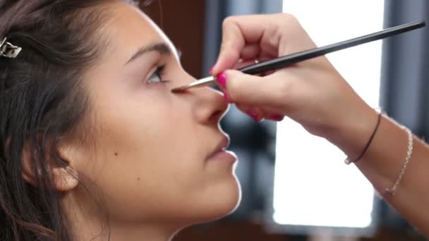 obličej make-up s antireflexní - Záběry, video